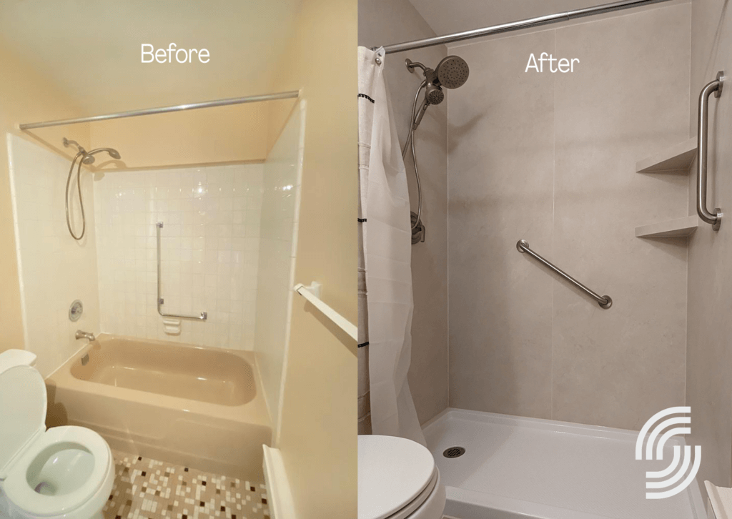 Before and After Photo of a Renovation